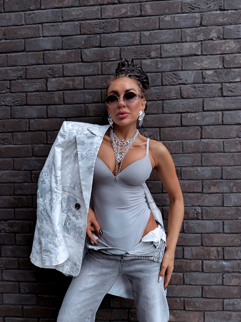 ELYNDI, string corrective bodysuit - gray PRE-ORDER
